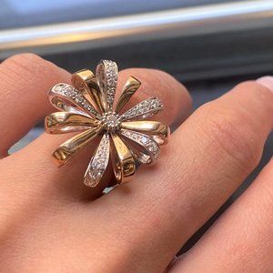 Luca Carati Diamond Cocktail Ring 18K Rose & White Gold 0.59Cttw Size 6.5 KC353